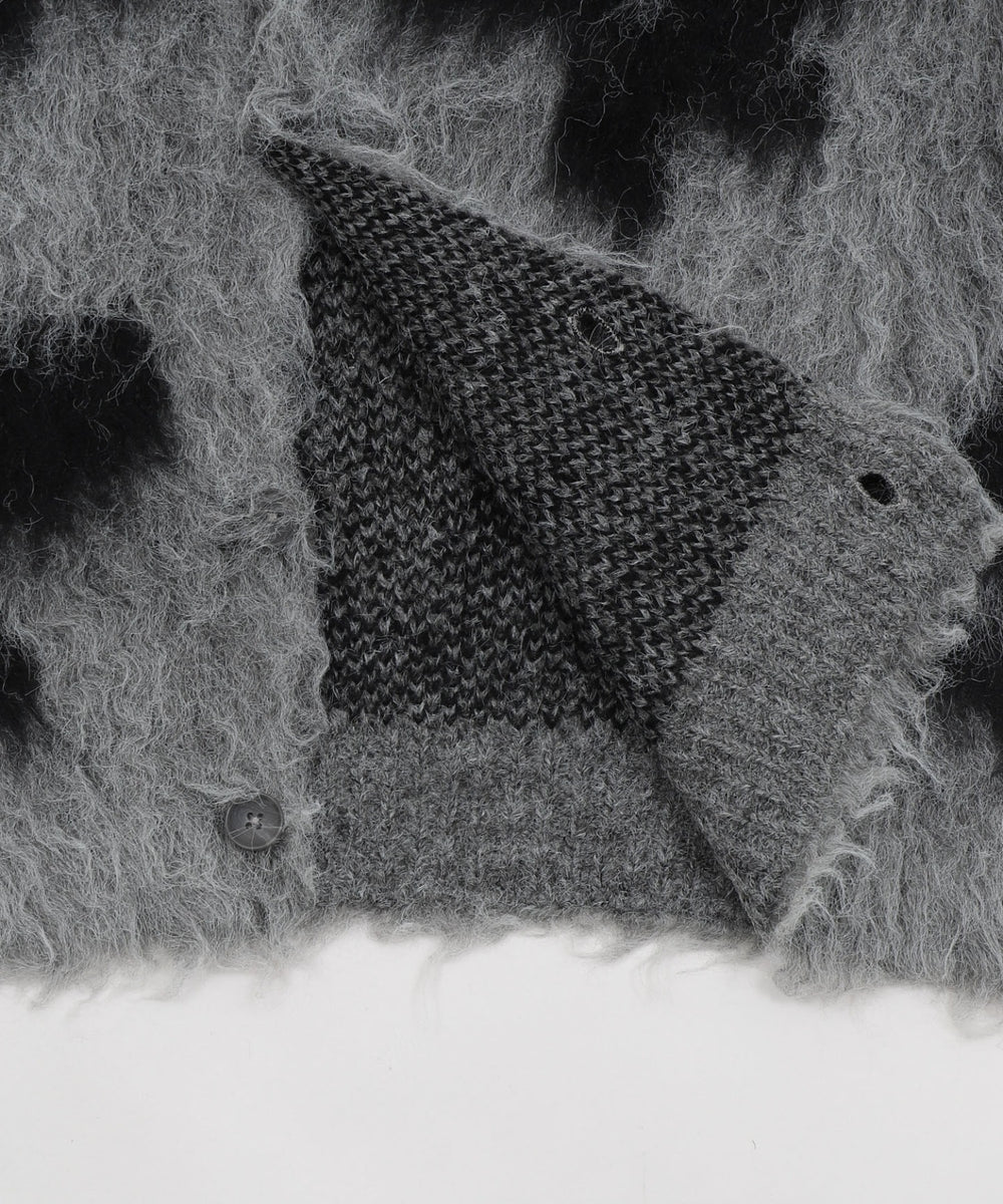 モヘアタッチパターンカーディガン