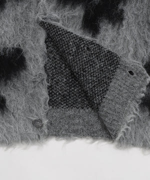 モヘアタッチパターンカーディガン