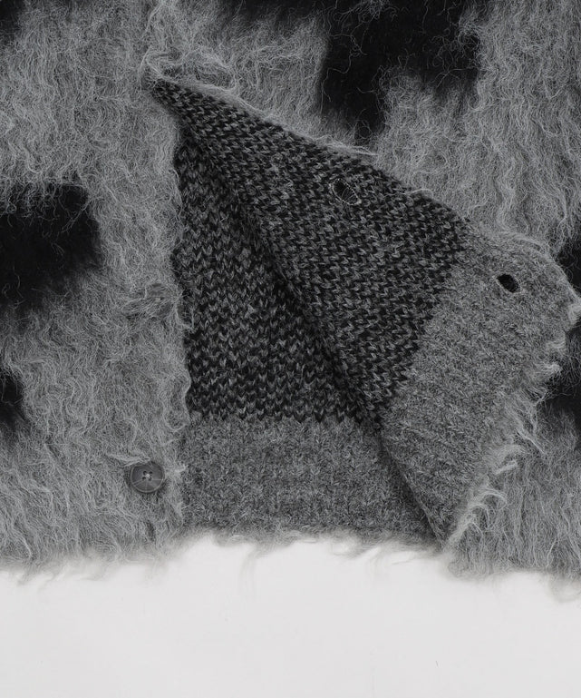 モヘアタッチパターンカーディガン