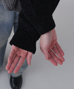 ベロアモールカラーブロックプルオーバー