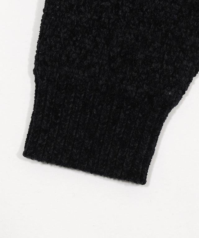 ベロアモールカラーブロックプルオーバー