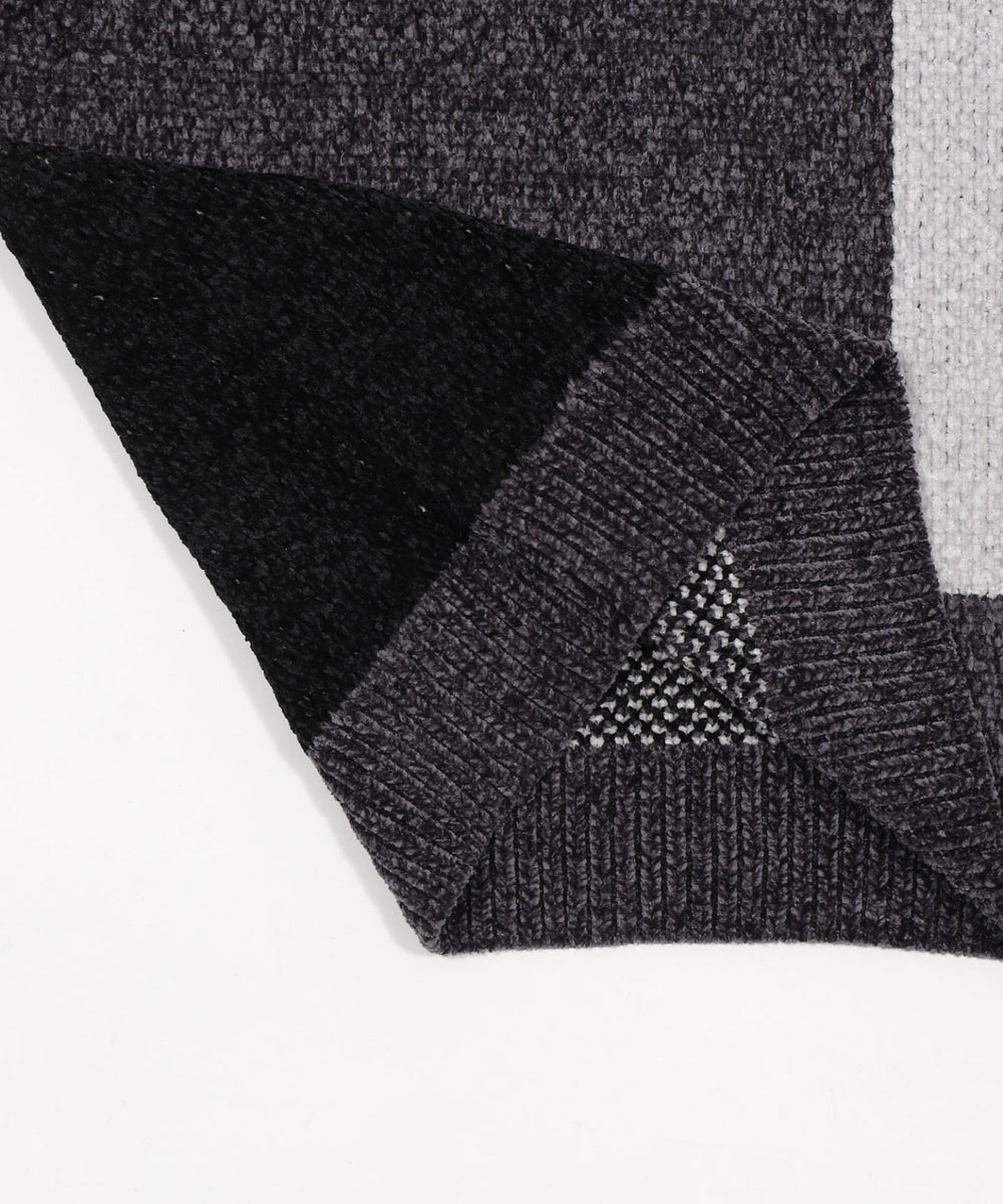 ベロアモールカラーブロックプルオーバー