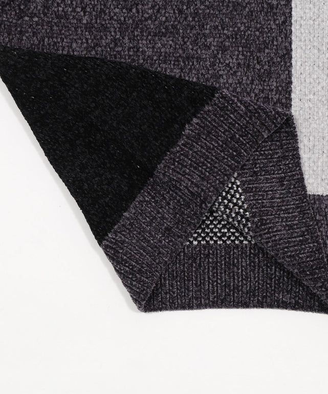 ベロアモールカラーブロックプルオーバー