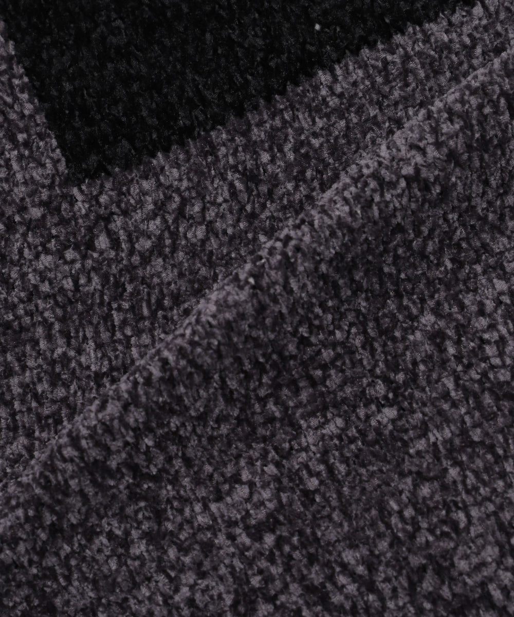 ベロアモールカラーブロックプルオーバー