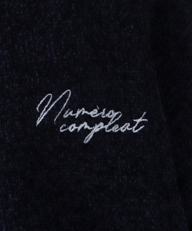 ベロアモールワンポイントZIPカーディガン