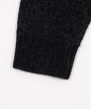 ベロアモールワンポイントZIPカーディガン