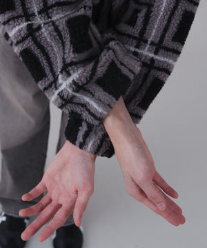 ボアチェックブルゾン