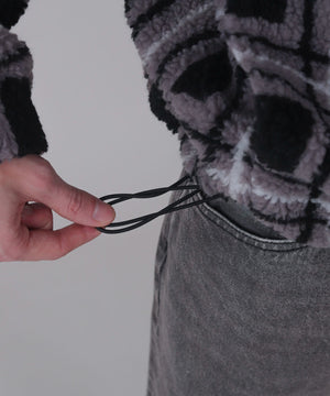 ボアチェックブルゾン