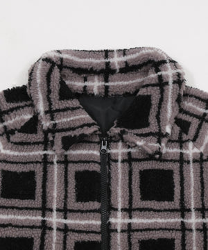 ボアチェックブルゾン