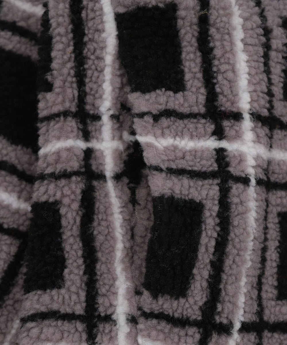 ボアチェックブルゾン