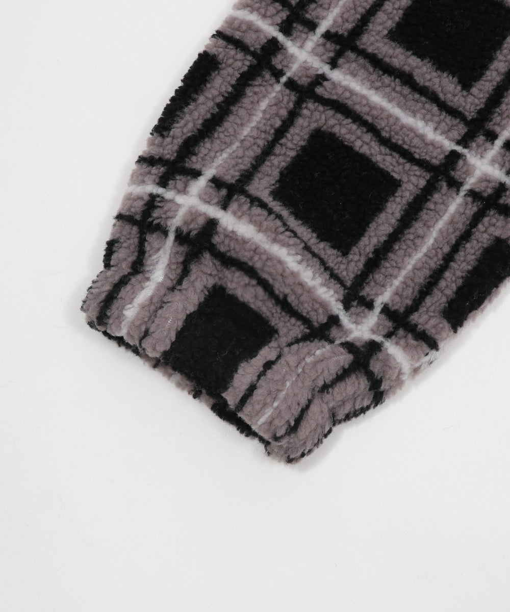 ボアチェックブルゾン