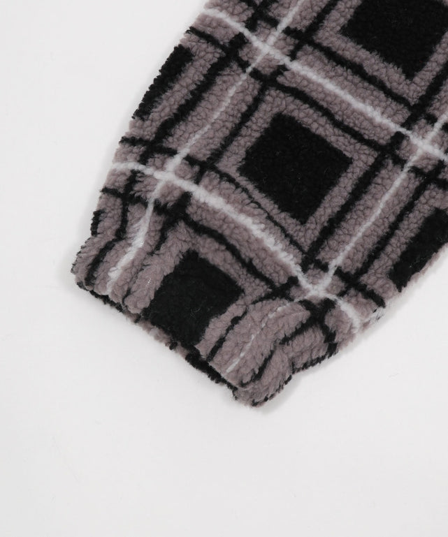 ボアチェックブルゾン