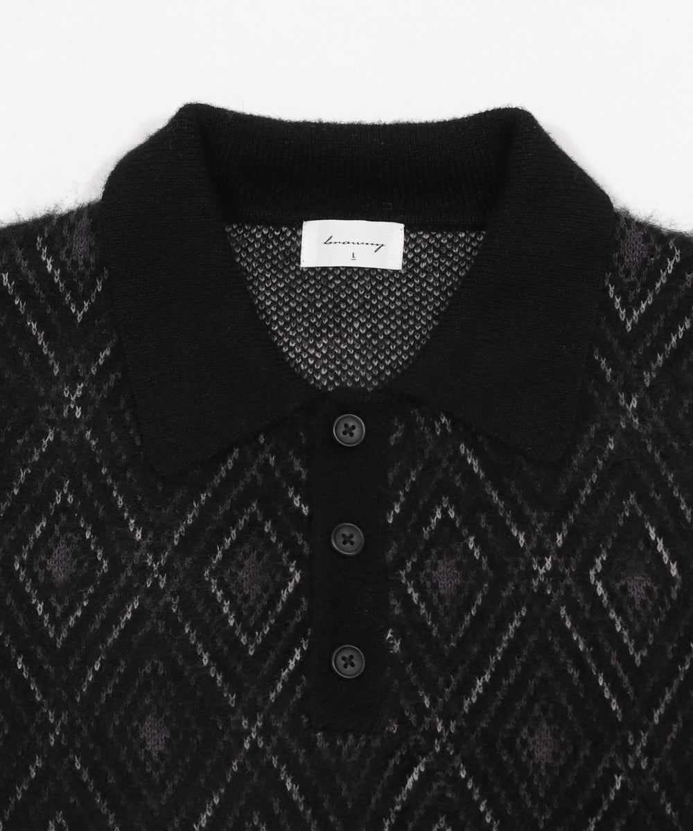 アーガイルニットポロ