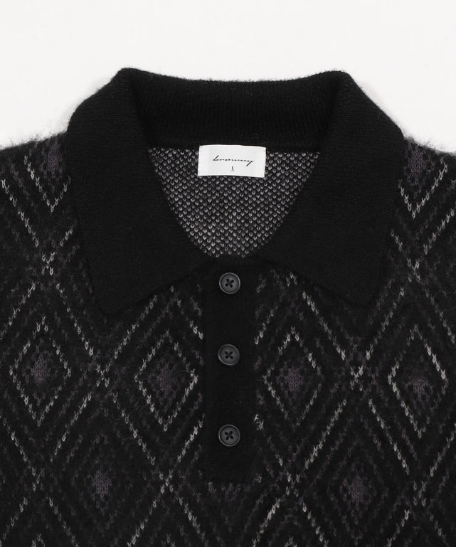 アーガイルニットポロ