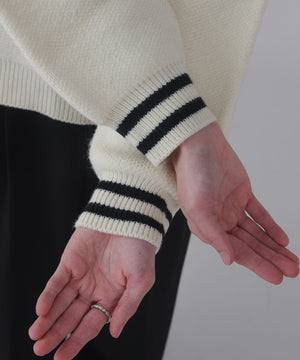 ワンポイント刺繍ニットポロ