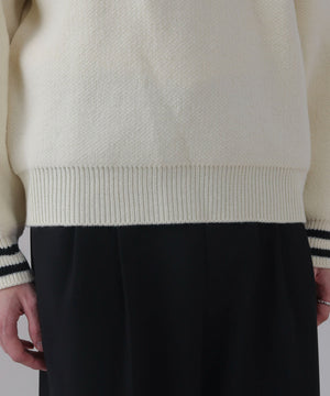 ワンポイント刺繍ニットポロ