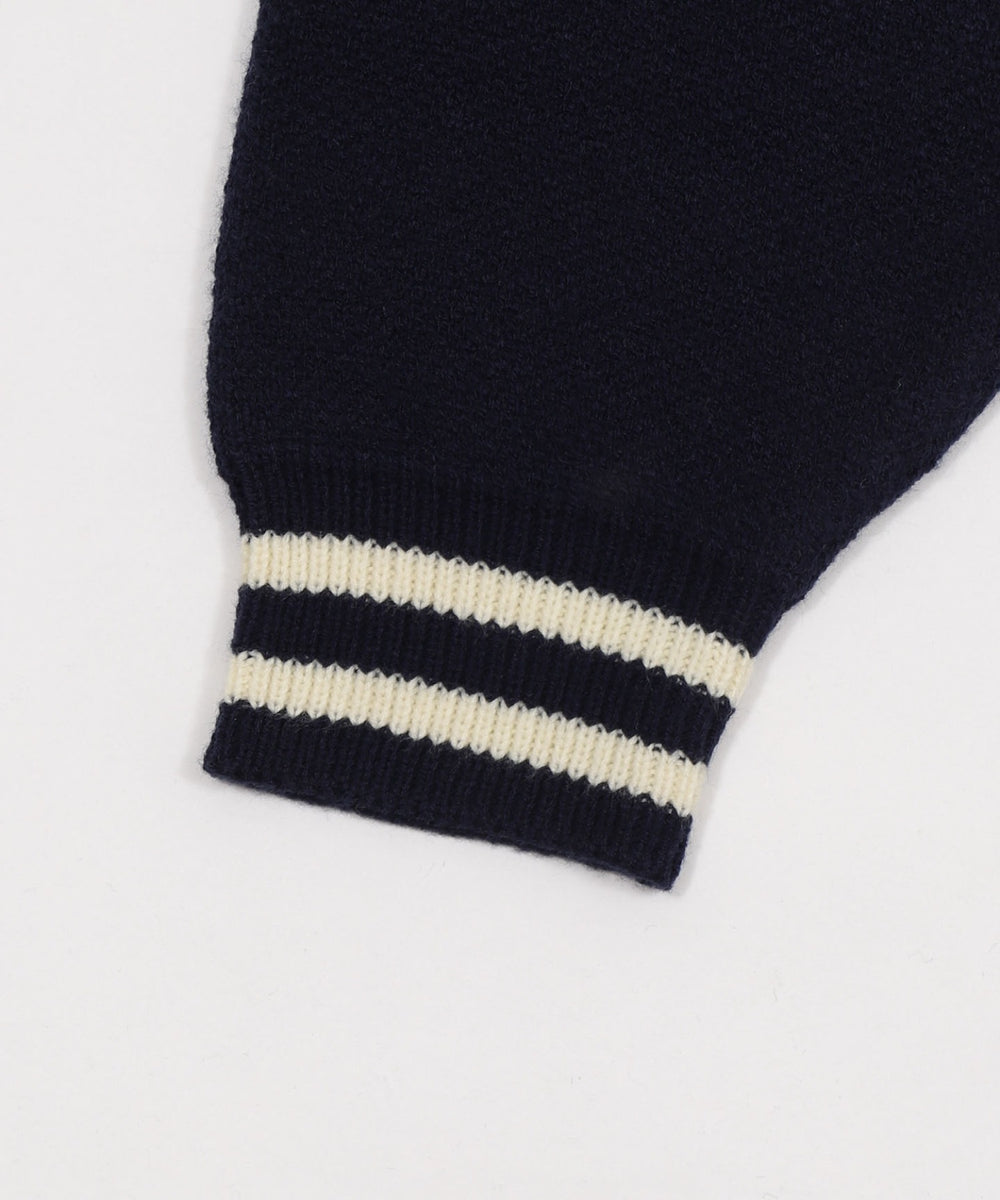 ワンポイント刺繍ニットポロ