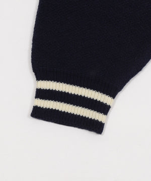 ワンポイント刺繍ニットポロ