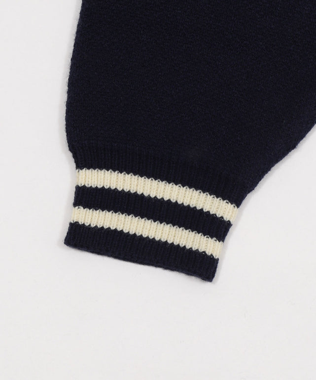 ワンポイント刺繍ニットポロ