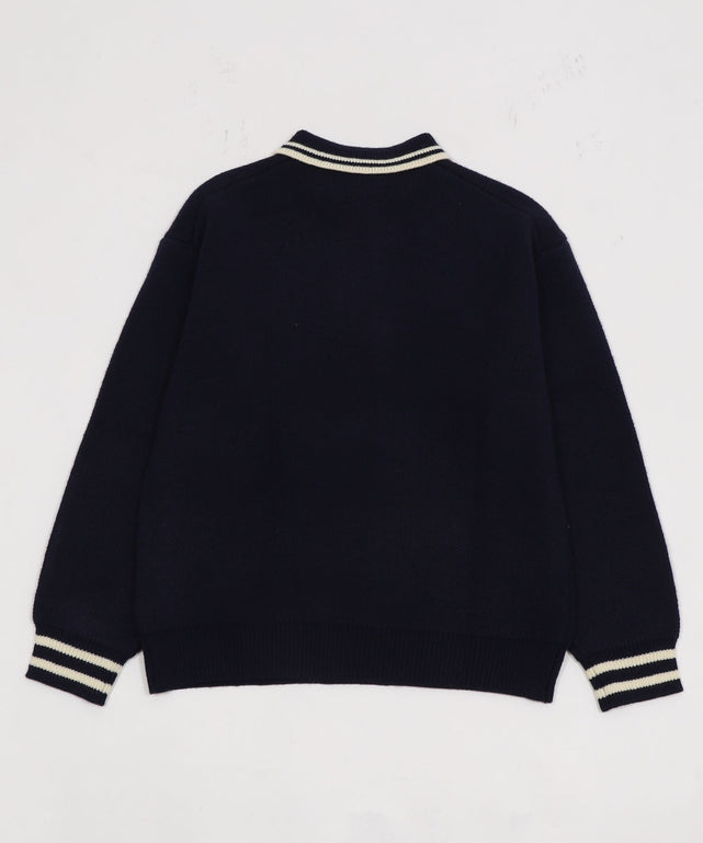 ワンポイント刺繍ニットポロ