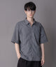 ミニオンブレZIPシャツ（SS）/ブラックチェック1 モデル：180cm L着用