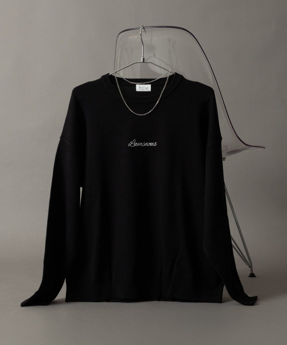 アクセ付きワンポイントニットプルオーバー（LS）