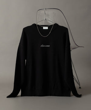 アクセ付きワンポイントニットプルオーバー（LS）