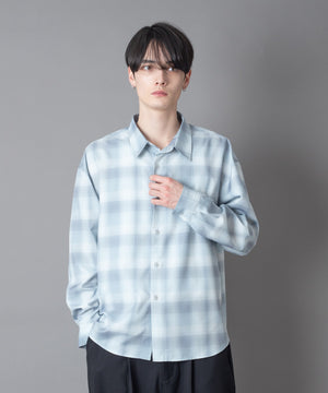 柄2(サックス/チェック)  モデル：180㎝　L着用