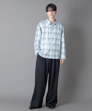 柄2(サックス/チェック)  モデル：180㎝　L着用