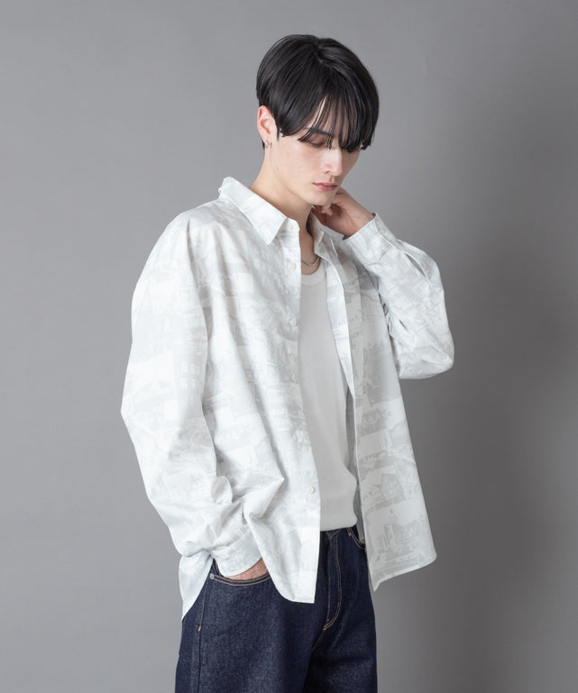 柄2(サックス/チェック)  モデル：180㎝　L着用