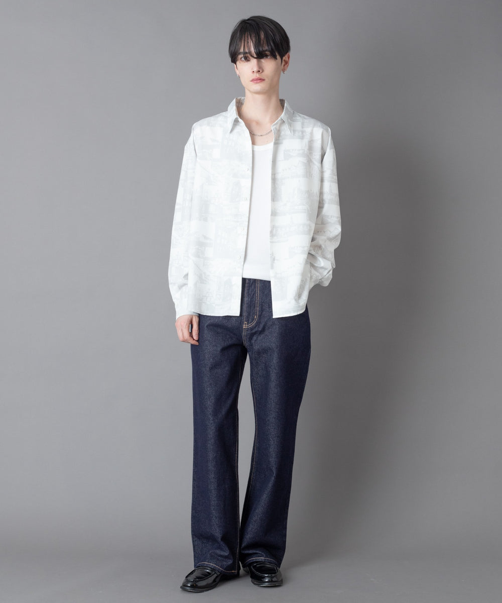 柄2(サックス/チェック)  モデル：180㎝　L着用