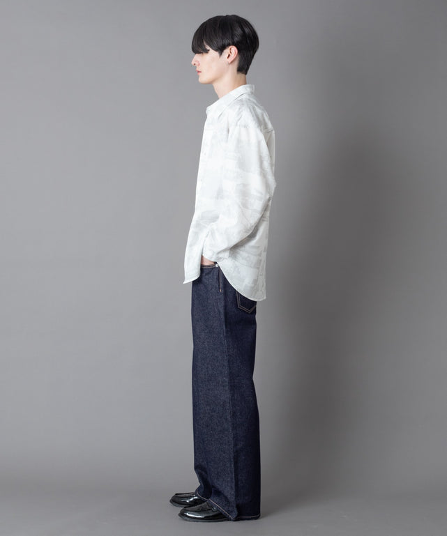 柄2(サックス/チェック)  モデル：180㎝　L着用