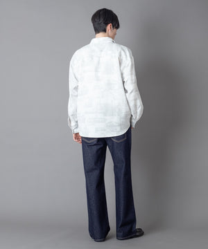 柄2(サックス/チェック)  モデル：180㎝　L着用