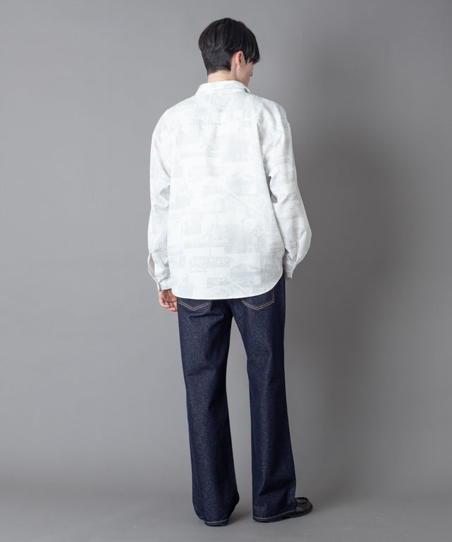 柄2(サックス/チェック)  モデル：180㎝　L着用