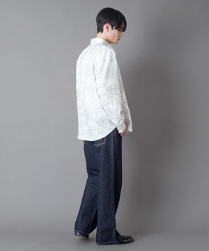 柄2(サックス/チェック)  モデル：180㎝　L着用