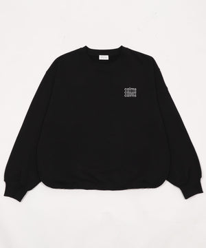 ショートドロストワンポイント刺繍プルオーバー