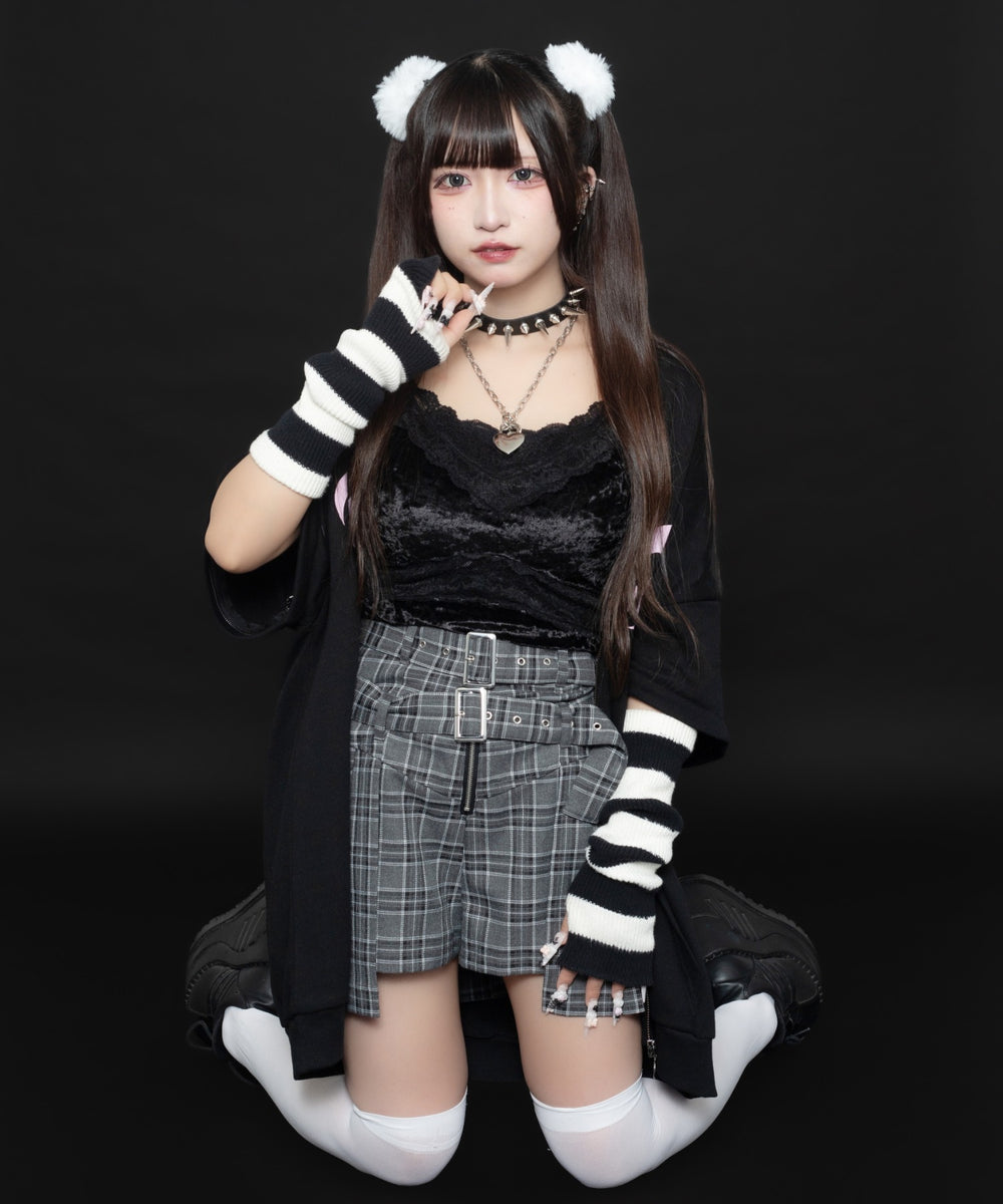 ブラックチェック モデル:150cm F着用