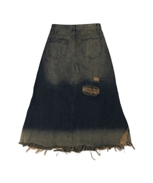 クラッシュフレアデニムスカート