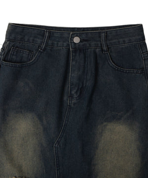 クラッシュフレアデニムスカート