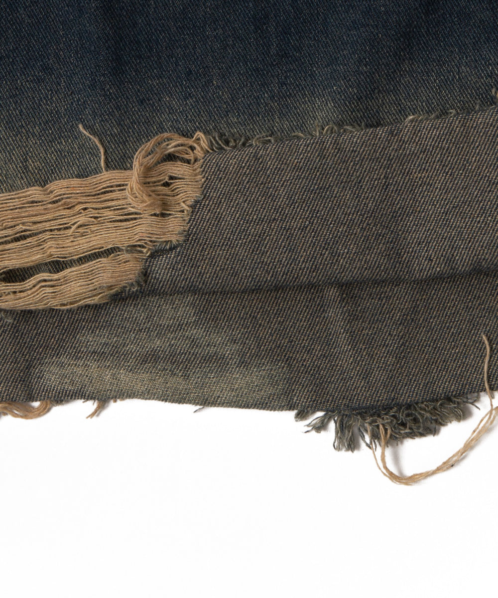 クラッシュフレアデニムスカート