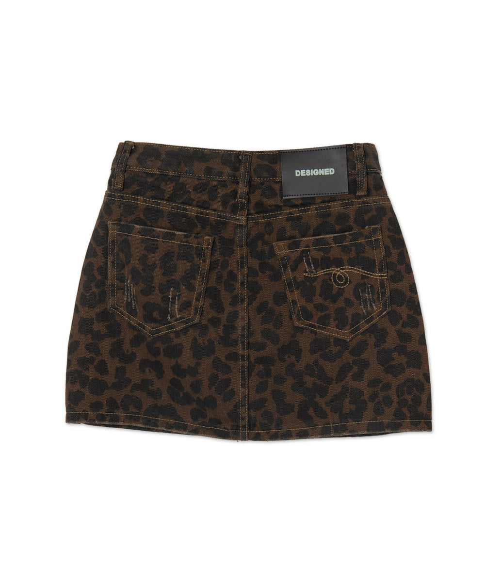 レオパードダメージミニスカパン