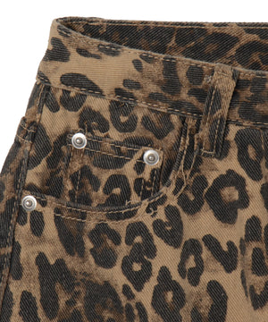 ダメージレオパードミニスカパン