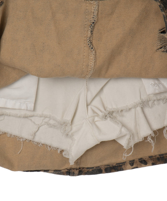 ダメージレオパードミニスカパン