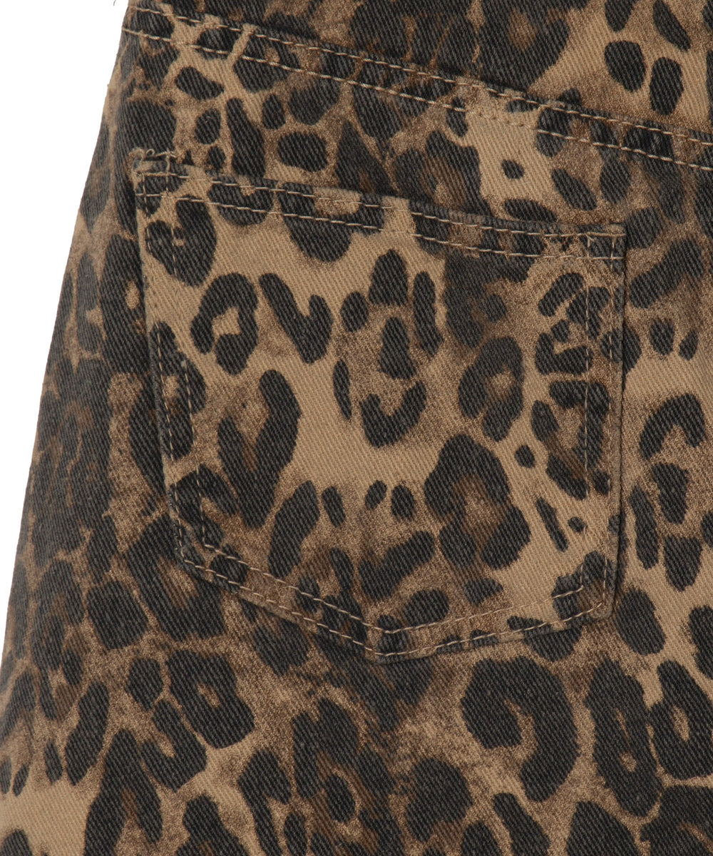 ダメージレオパードミニスカパン