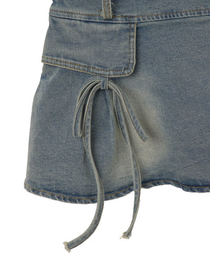 ポケットリボンヴィンテージミニスカパン