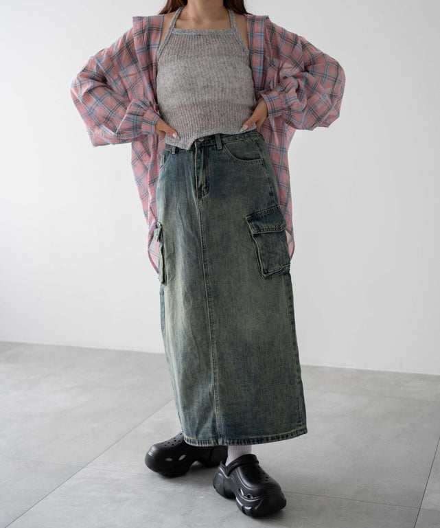 デニム中濃色　モデル：155㎝　F着用