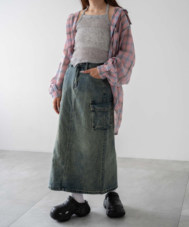 デニム中濃色　モデル：155㎝　F着用