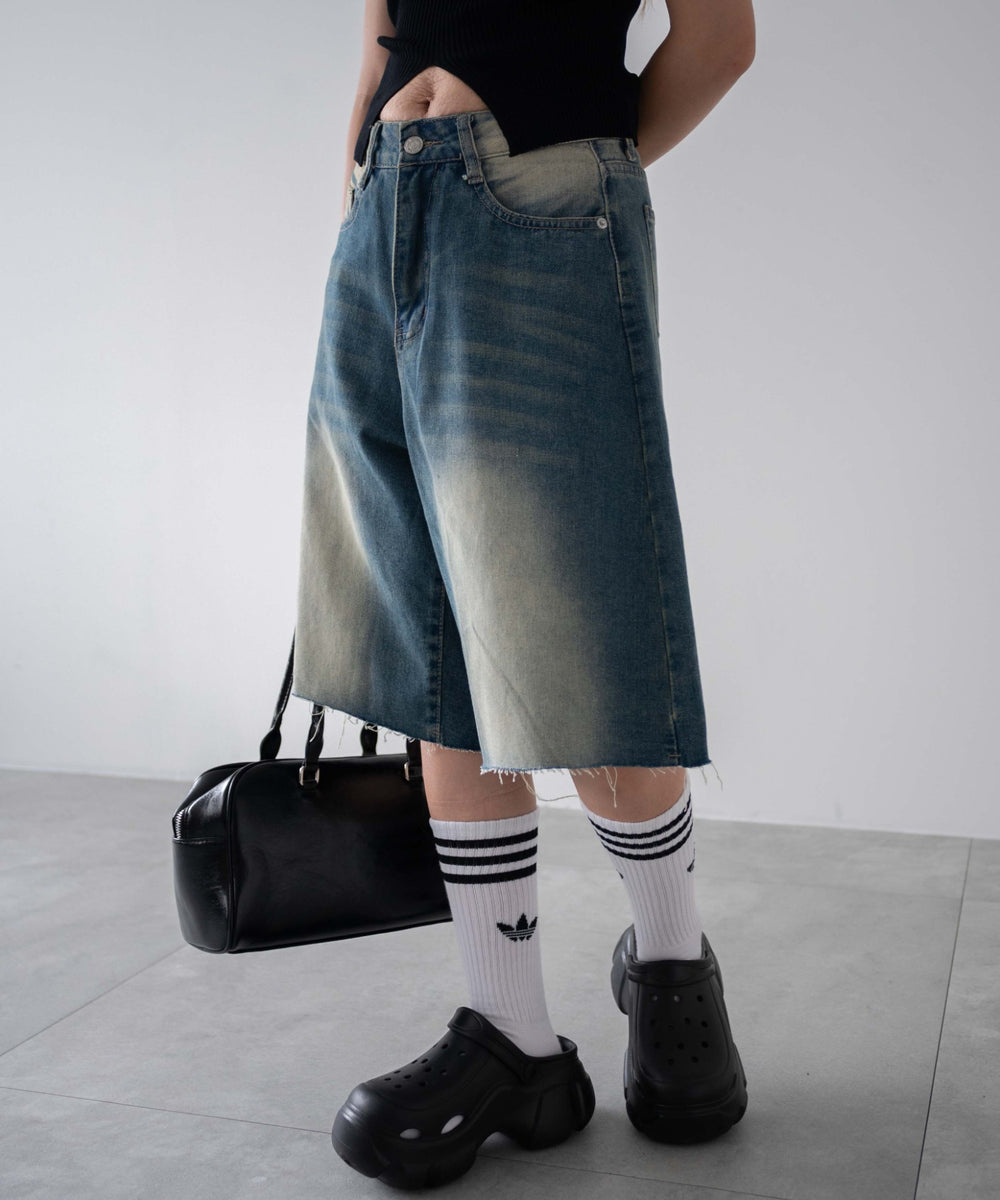 デニム中濃色　モデル：155㎝　M着用