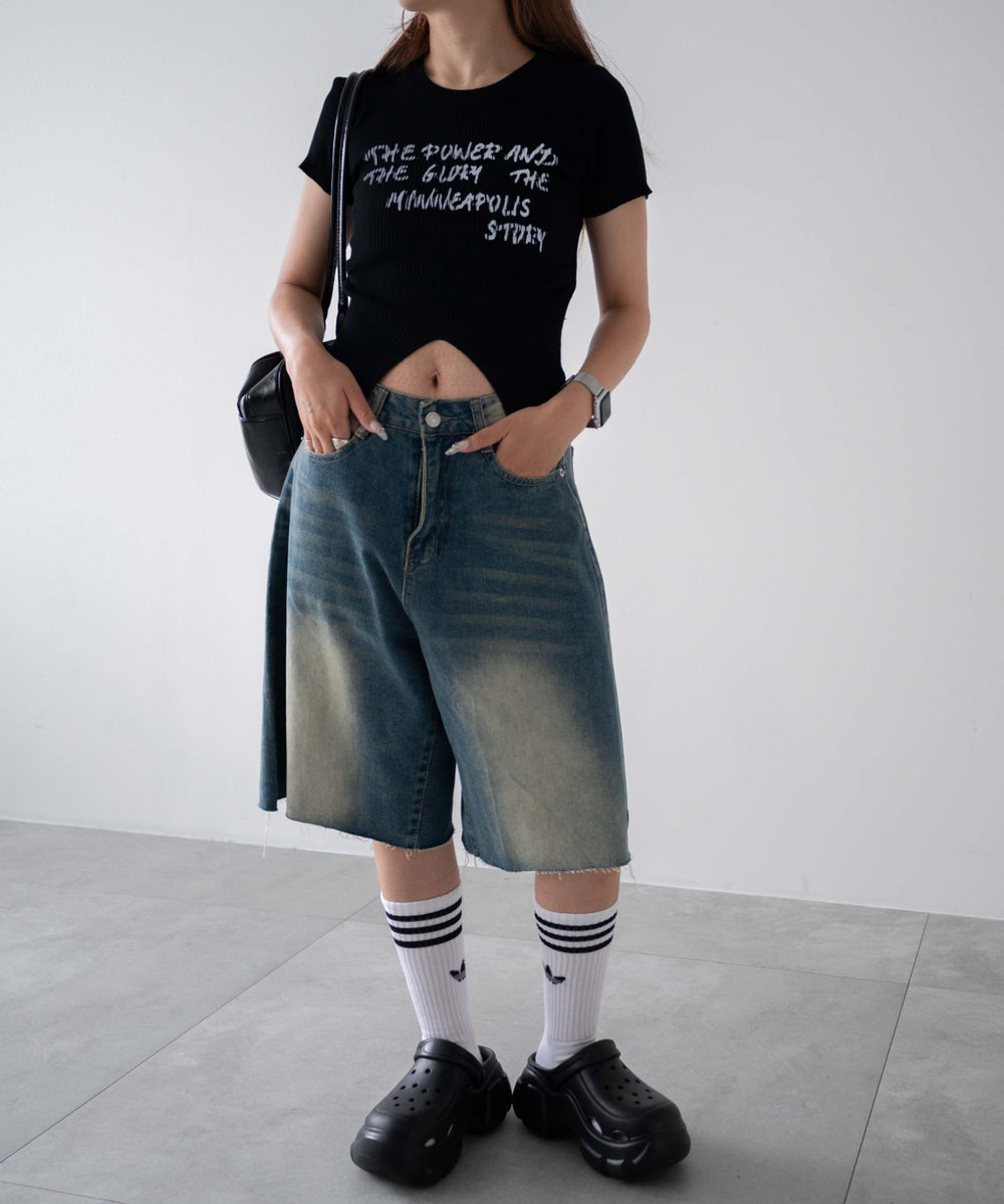 デニム中濃色　モデル：155㎝　M着用