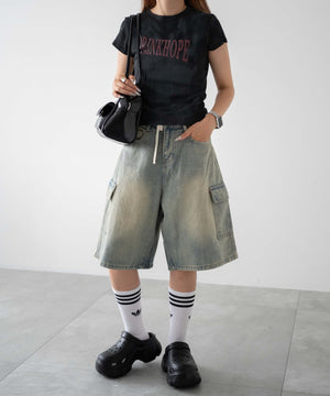 デニム淡色　モデル：155㎝　M着用